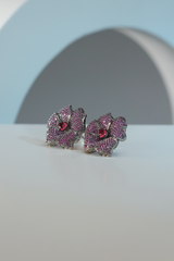Earings - D3 - Silver - Ruby