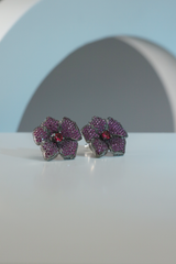 Earings - D3 - Silver - Ruby