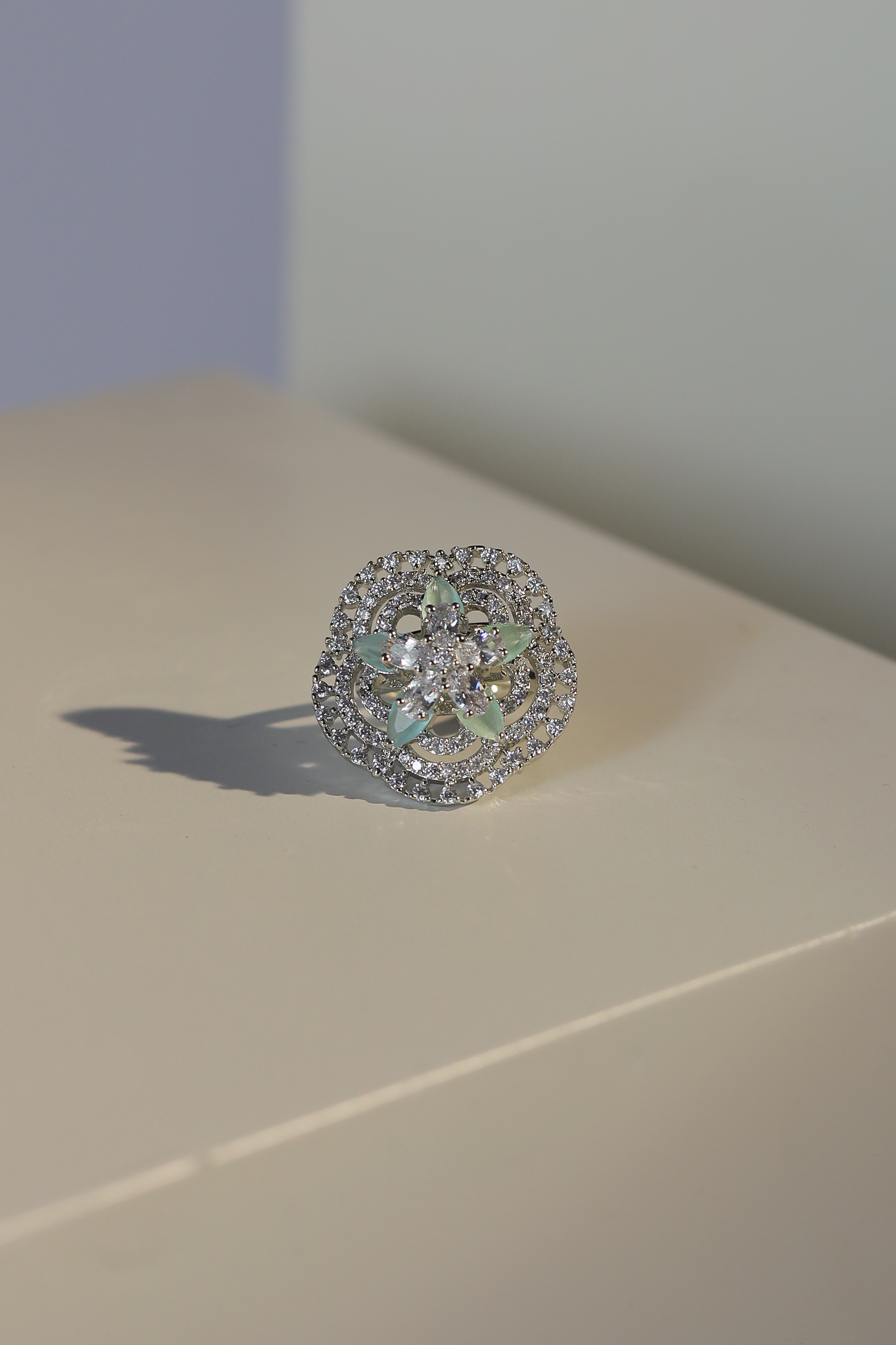 Ring - D27 - Silver - Mintgreen