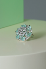 Ring - D29 - Silver - Mintgreen