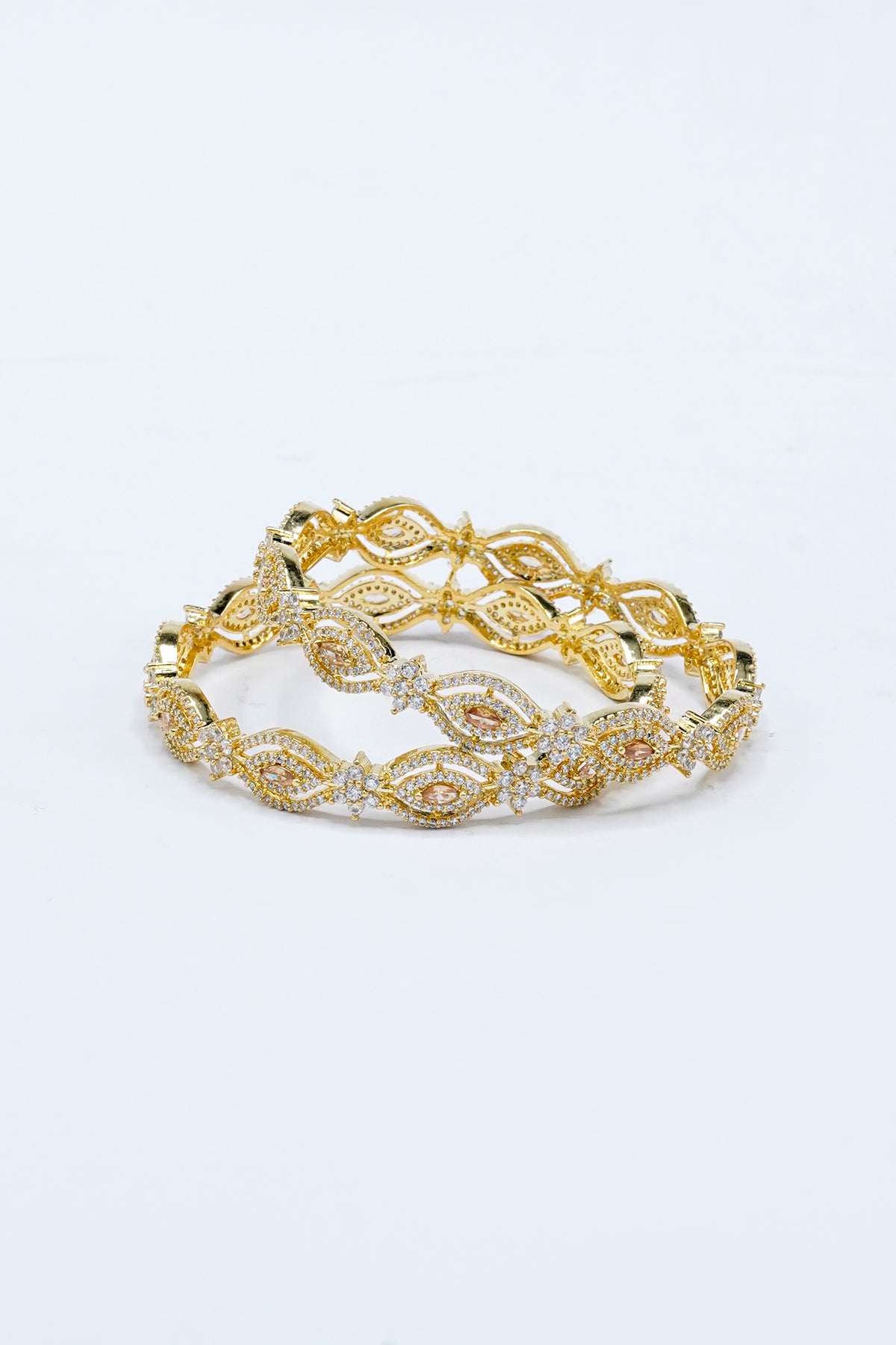 Bangles - 2 PC - D22- Gold - Champagne