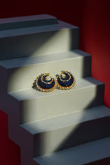 Earings - D28 - Gold - Blue