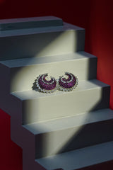 Earings - D28 - Silver - Purple