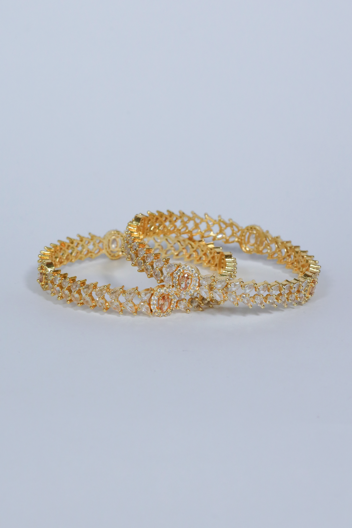 Bangles - 2 PC - D9 - Gold - Champagne