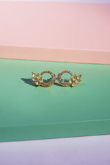 Earings - D36 - Gold - Mintgreen