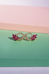 Earings - D36 - Gold - Ruby