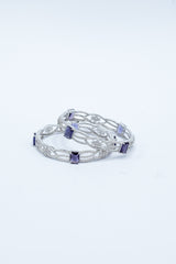 Bangles - 2 PC - D25 - Silver - Purple