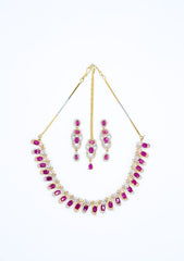 Necklace Set - D10 - Gold - Ruby