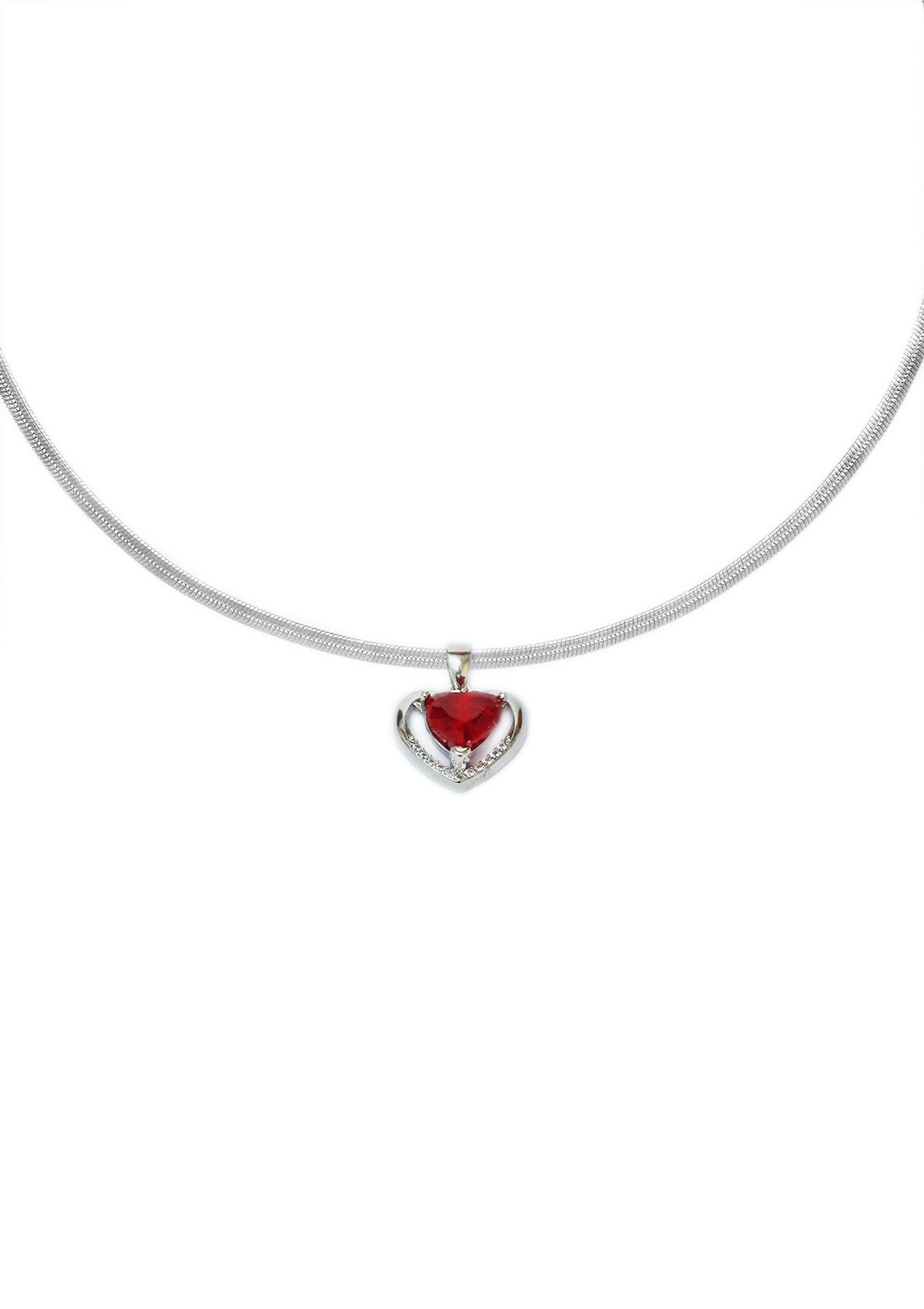 Pendant - D26 - Silver - Red