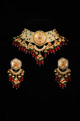 Necklace Set - D79 - Gold - Ruby