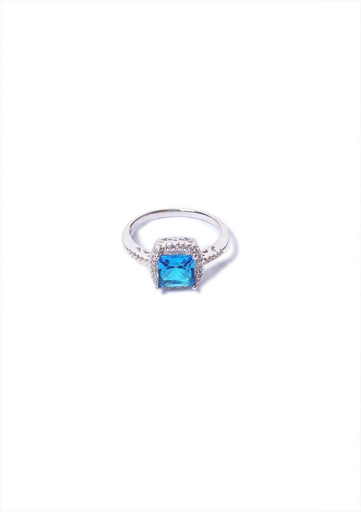 Ring - D86 - Silver - Lightblue