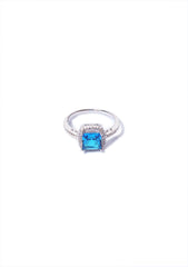 Ring - D86 - Silver - Lightblue