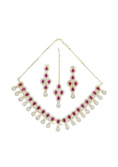 Necklace Set - D8 - Gold - Ruby