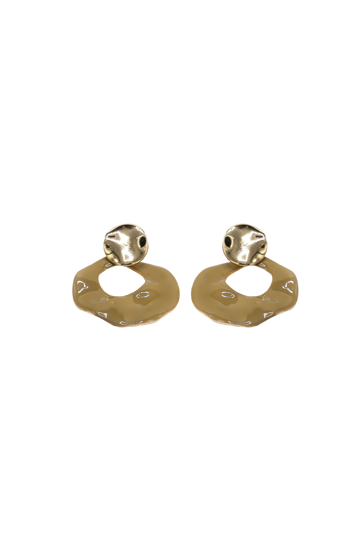 Earings - D104 - Gold - Brown