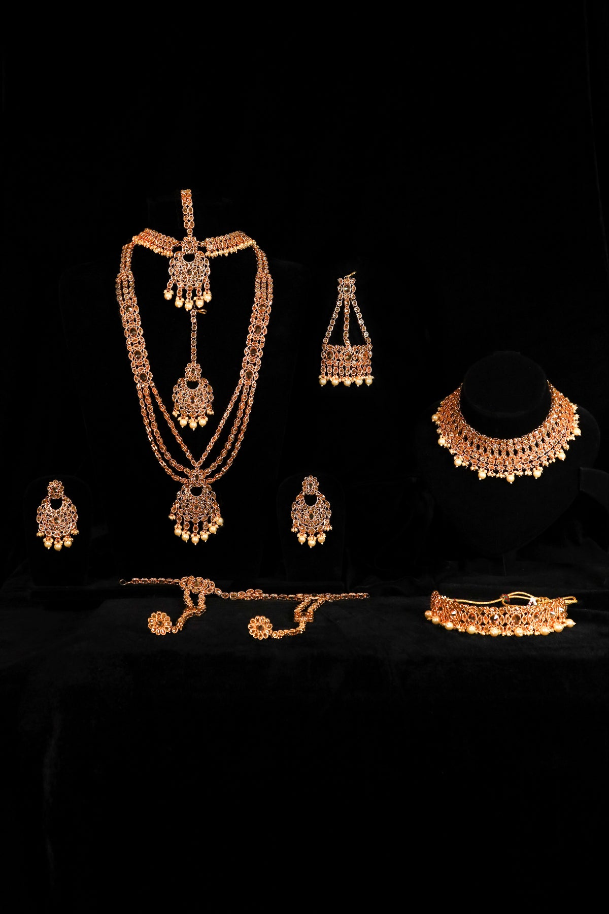 Necklace Set - D58 - Gold - Champagne