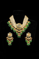 Necklace Set - D67 - Gold - Green