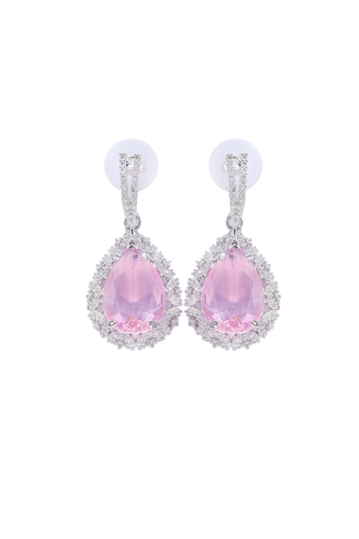 Earings - D45 - Silver - Pink